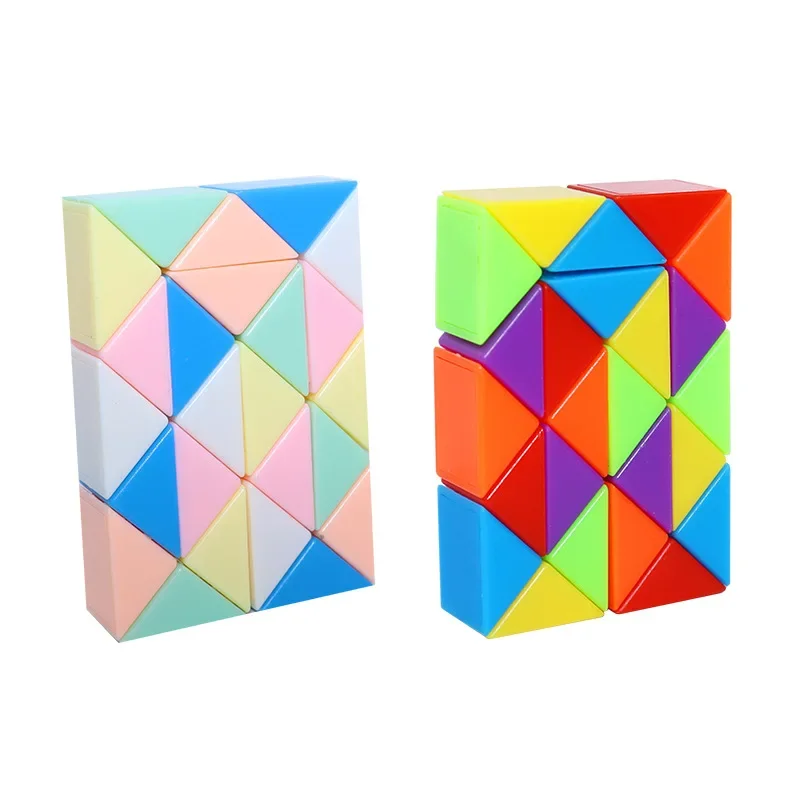 Puzzle créatif Fidget Toys pour enfants, jeux Transformables 3D, règle serpent magique, 24 sections, Cubes torsadés, éducation précoce