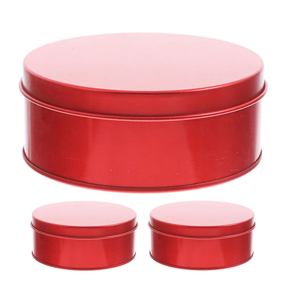 Caja redonda de hojalata, contenedores de galletas vintage, recipientes para repostería, dulces, aperitivos, organizador de almacenamiento de Metal, 3 uds.