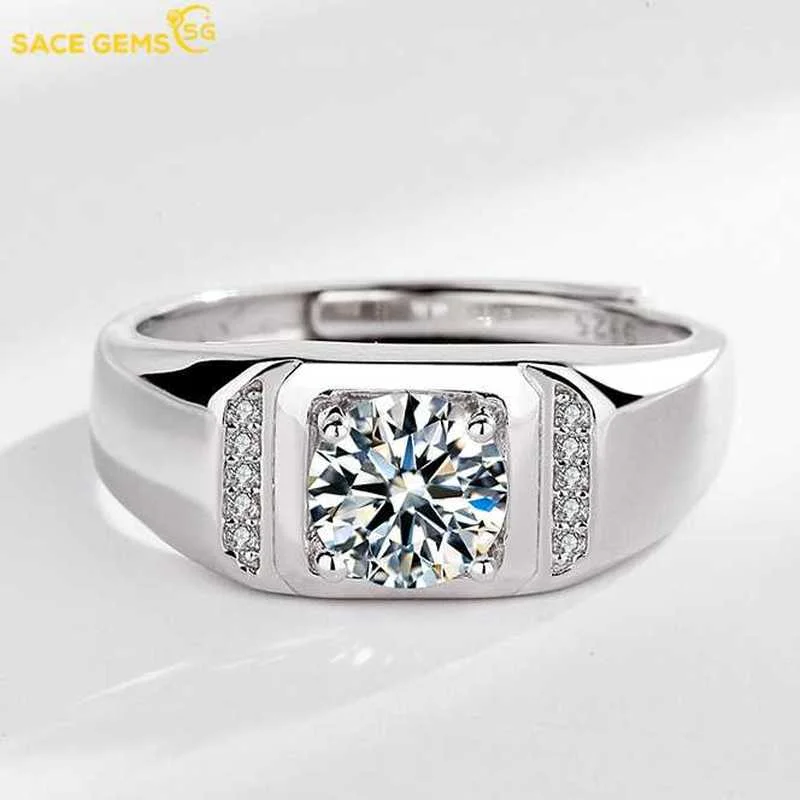 

SACE GEMS Real 925 Sterling Silver Luxury Ring for Men Inlaid Cubic Zirconia Wedding Engagement Fine Jewelry Gift Wholesale