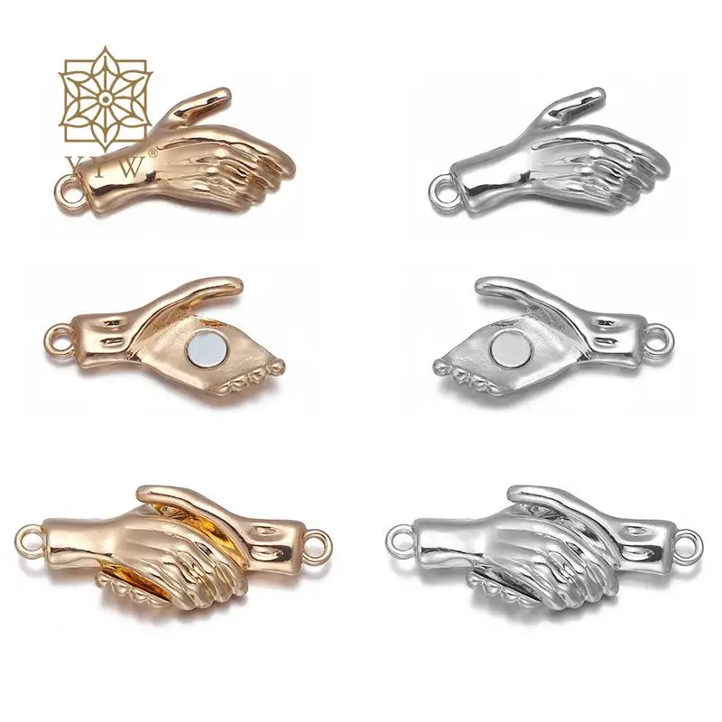 10 Sets Strong Magnetic Clasps Gold Platinum Gun Handshake Buckle Connector Locks Jewelry Findings Magnets Fasteners Wholesale