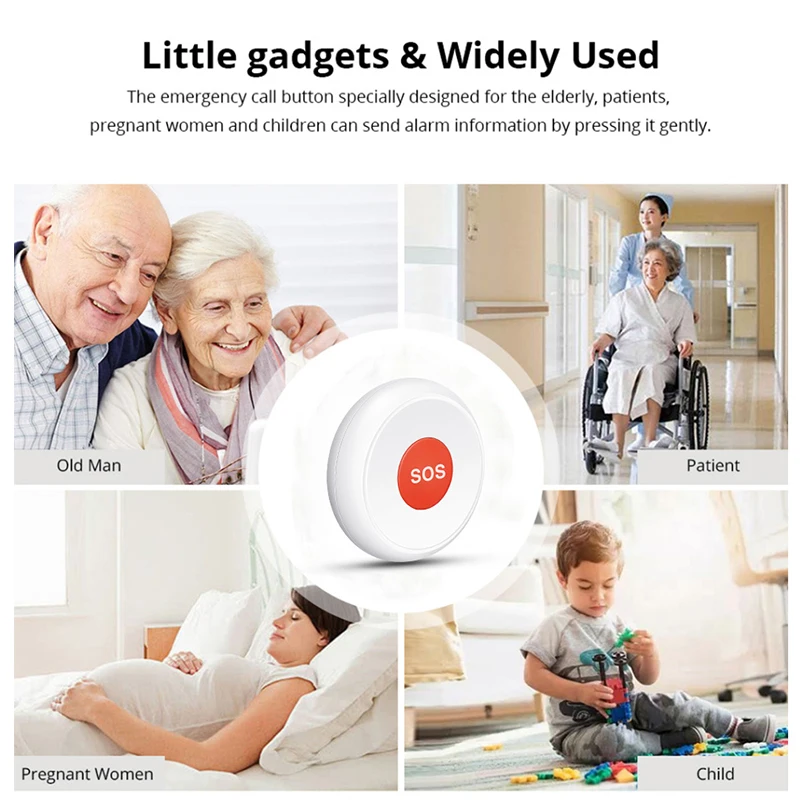 Tuya Smart SOS Sensor Button Sensor Alarm Elderly Children Alarm Emergency Help Switch Smart Life App Remote Control