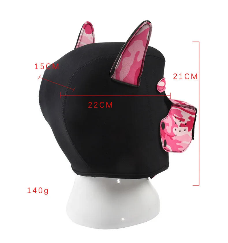 Unisex Sexy Costumes of Men Women Latex Open Mouth Hole Dog Headgear Full Face Fetish Mask Hood for Halloween Pupply Play Party