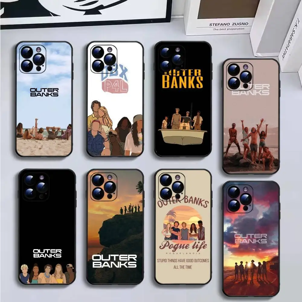 

O-outer banks Phone Case For iPhone16,15,14,13,12,11 Plus,Pro Max,XS,X,XR,SE,Mini,8,7,Soft Black Cover