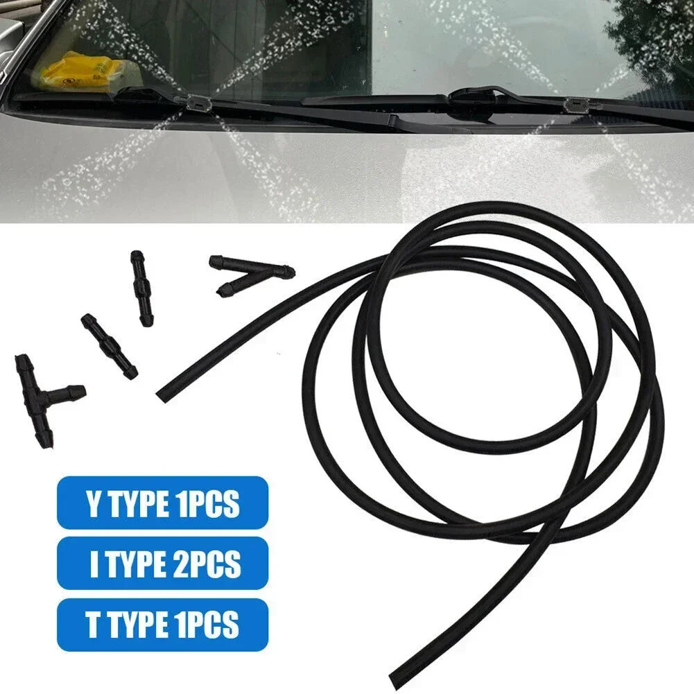 

1M Car Windshield Wiper Washer Jet Tube Pipe+Hose Connectors T For Nozzle Pump Exterior Car Truck Wiper Systems Accessories