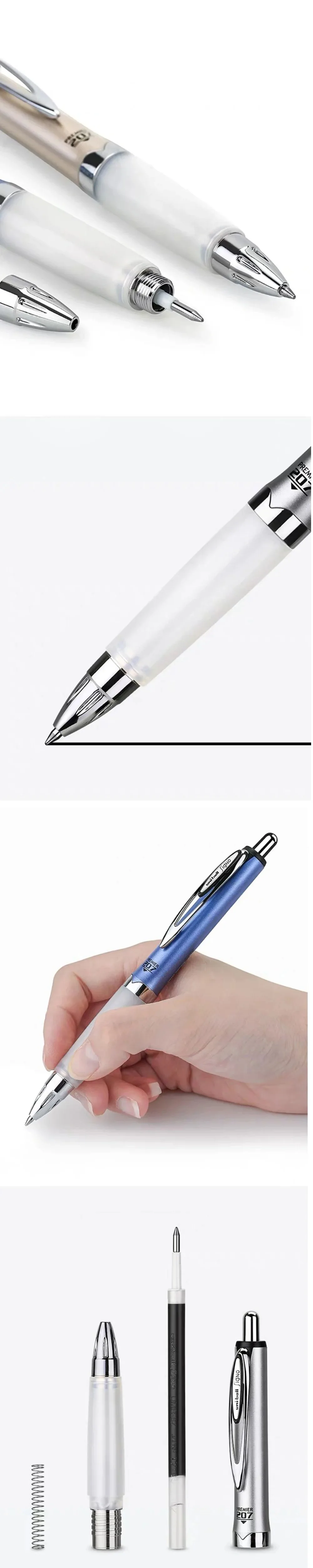 1 Stück Japan UNI Gelstift Anti-Ermüdungs-Softgriff Schwarz 0,7 mm UMN-207GG zum Schreiben von Tests Schnell trocknend Langzeitgebrauch Schulbriefpapier – Detail 3