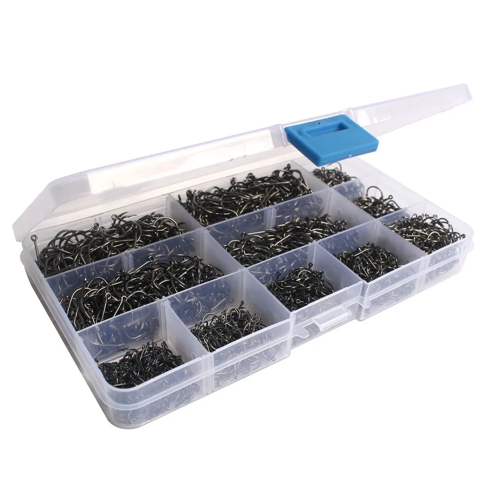 

1600 шт./коробка Рыболовные крючки из углеродистой стали, прочные, острые, серебристые, круглые, 3 размера # -12 # Портативная приманка-джиг с колючками для рыбалки