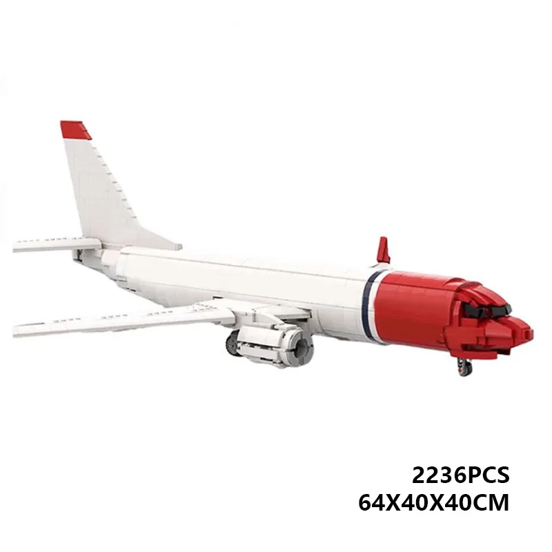 MOC-65055 اللبنات النرويجية 737-800 نموذج عسكري للطائرات مجموعة مكعبات بناء الجسيمات الصغيرة