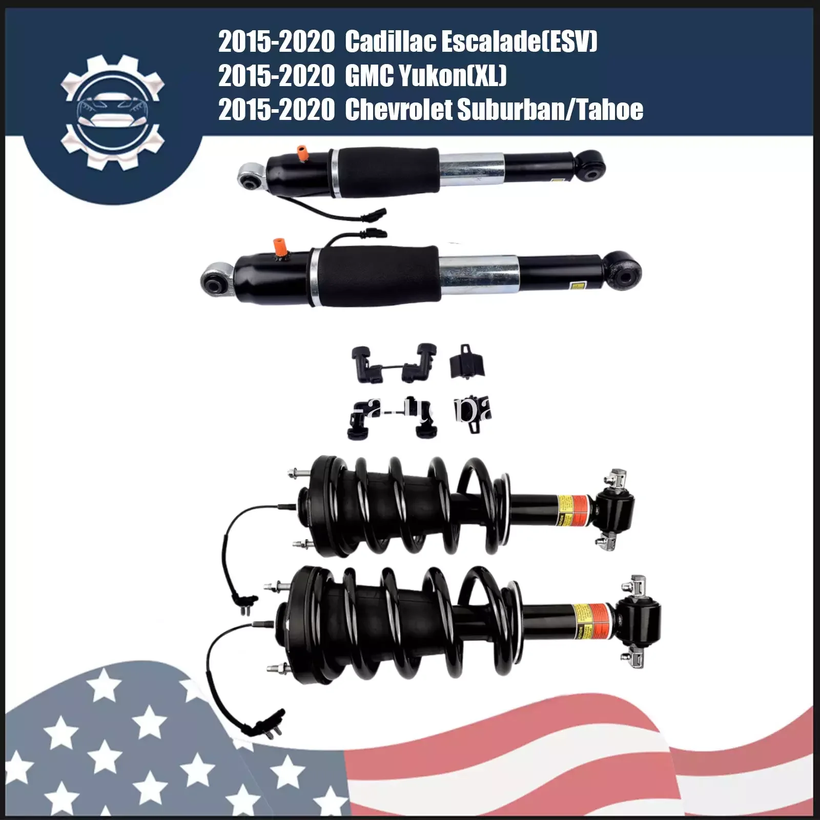 AP02 FRONT Strut Assy + REAR shock Absorber for 2015-20 Escalade Suburban Tahoe Yukon