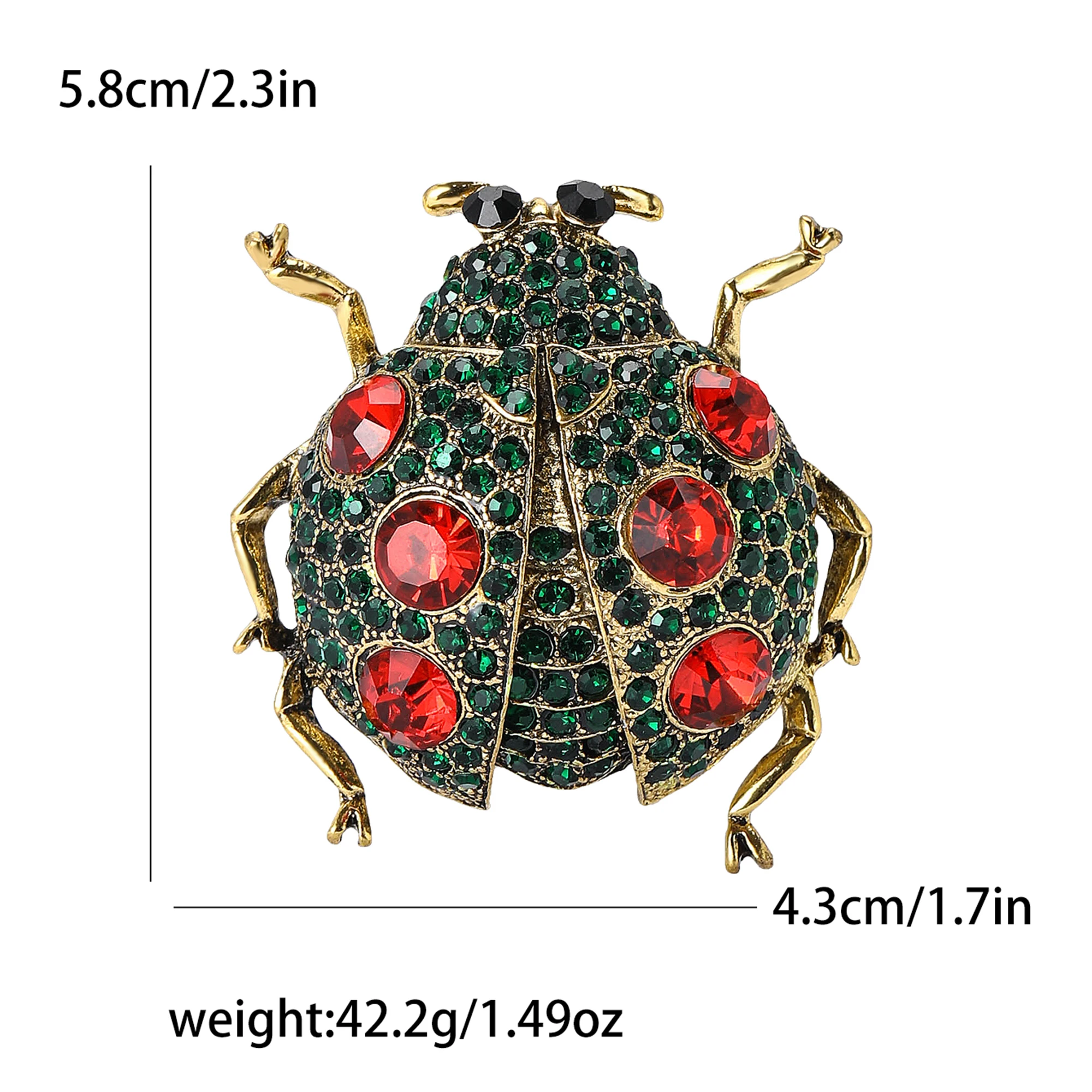 Beaut&Berry Trendy Rhinestone Ladybird Brooches for Women Insect Pins Casual Party Accessories New Gifts Friends Decoration