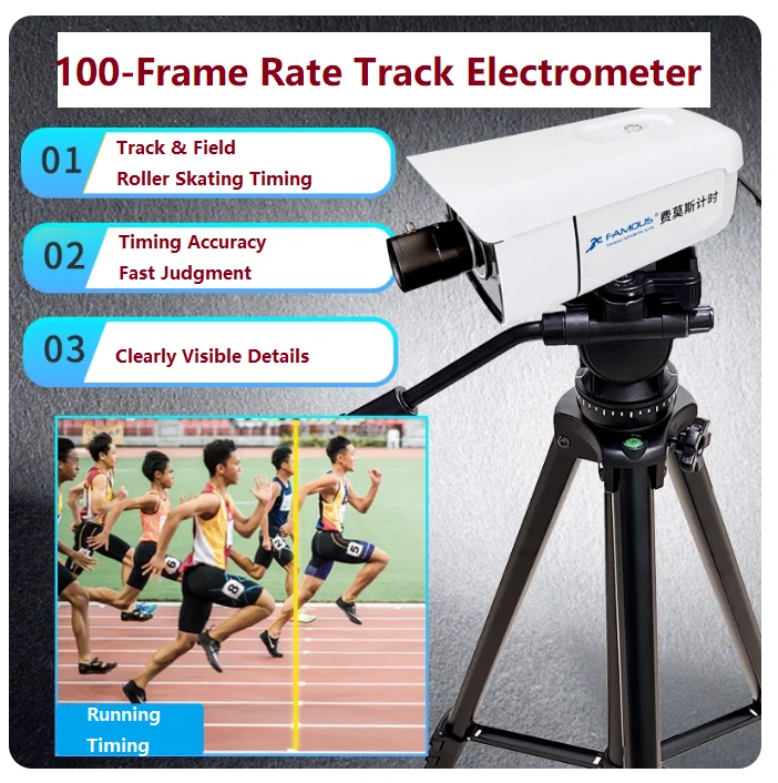 Photo Finish Timing High Precision for Race Time, Track and Field Camera Shot Photography System with Flash Start Controller