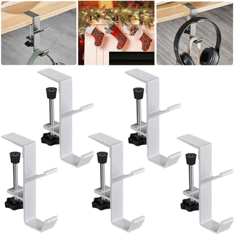 

Top Deals 2 In 1 Garland Stocking Hangers,No Drill Garland Fireplace Stocking Hanger,Adjustable Heavy Duty Garland Hanger