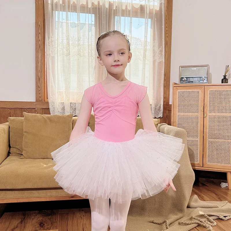 

Kids Tutu Ballerina Clothing Performance Girls Ballet Dance Dress Chinese Dance Practice Clothes Gymnastics Leotards Dancewear