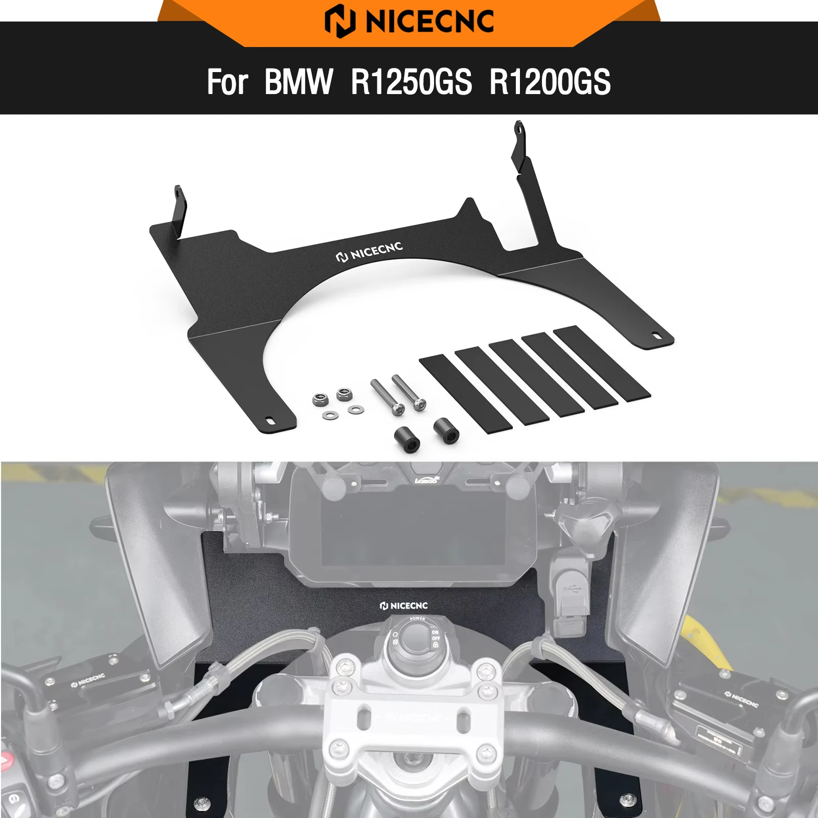 

For BMW R1250GS R1200GS Aluminum Cockpit Fairing R1250GS R1250 GS 2018 2019 2020 2021 2022 2023 R1200GS 2016 2017 2018