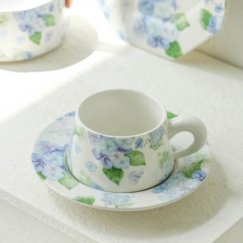 Original Matte Finish Fresh Ceramic Coffee Cup and Saucer Set Home Desktop Decoration Water Bottle, Fruit Basket, Mug, 400ml