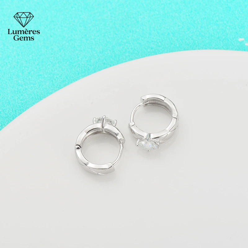 Lumière Gems Platinum PT950 Morganite Women's Daily Commuting Stylish All-Purpose Earrings Allergy-Proof Sparkling Diamond Gift