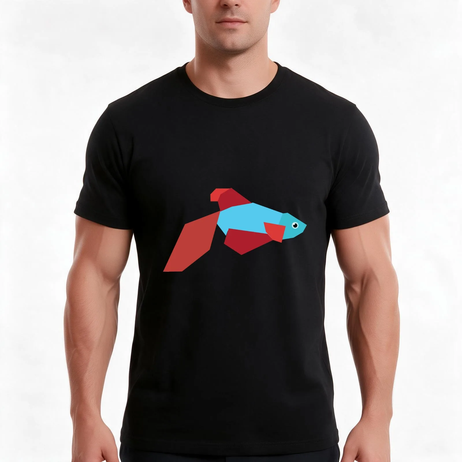 Betta (Siamese fighting) Gourami Fish T-Shirt, Summer Casual Cotton Tee, Oversized Streetwear Tops, Vintage Graphic Print