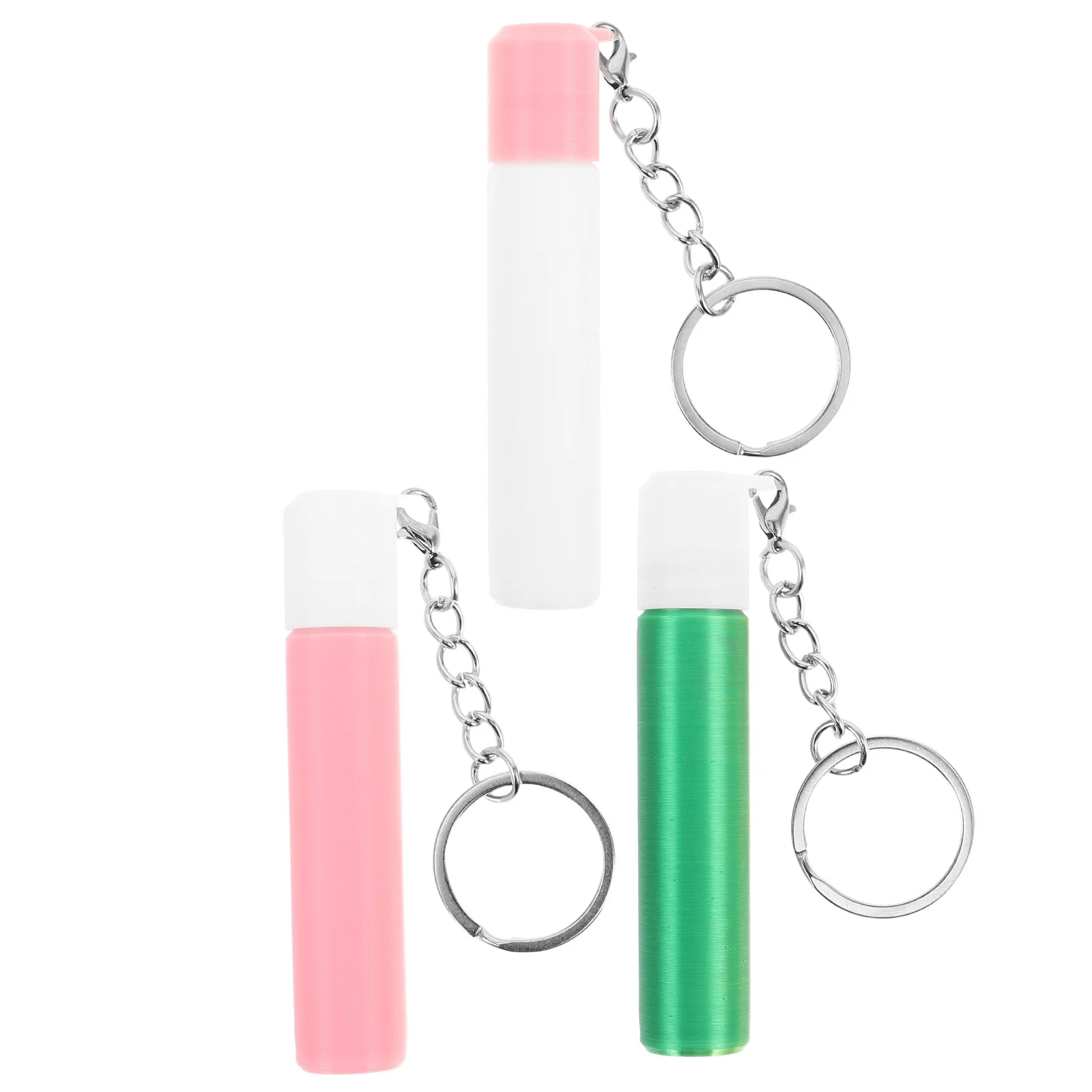 

3Pcs Mini Storage Box Portable Cotton Swab Toothpick Organizer Compact Tube with Keyring Travel Daily Use Case Container