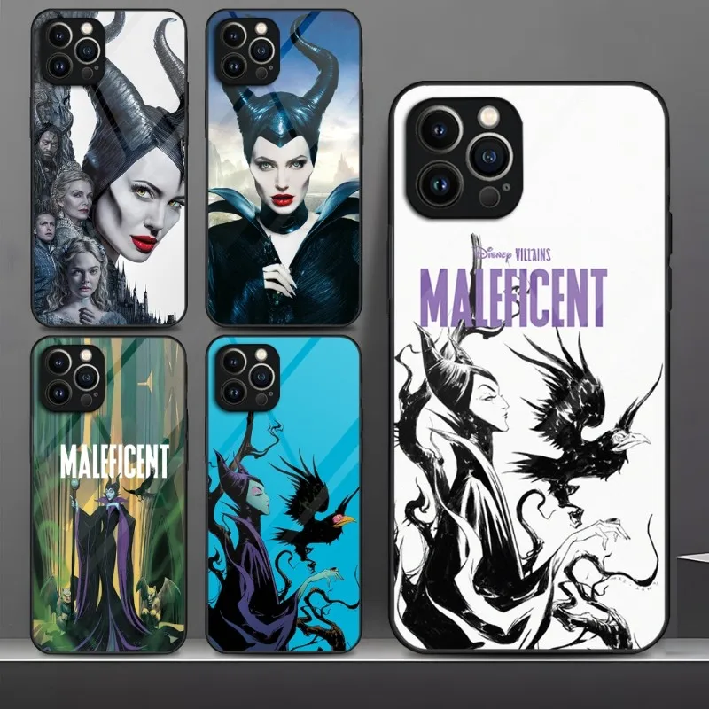 Maleficent Phone Case Hot Tempered Glass For IPhone 15 13 12 11 14 Pro Max Mini X XR XS 8 7 6s Plus SE 2020 Cover