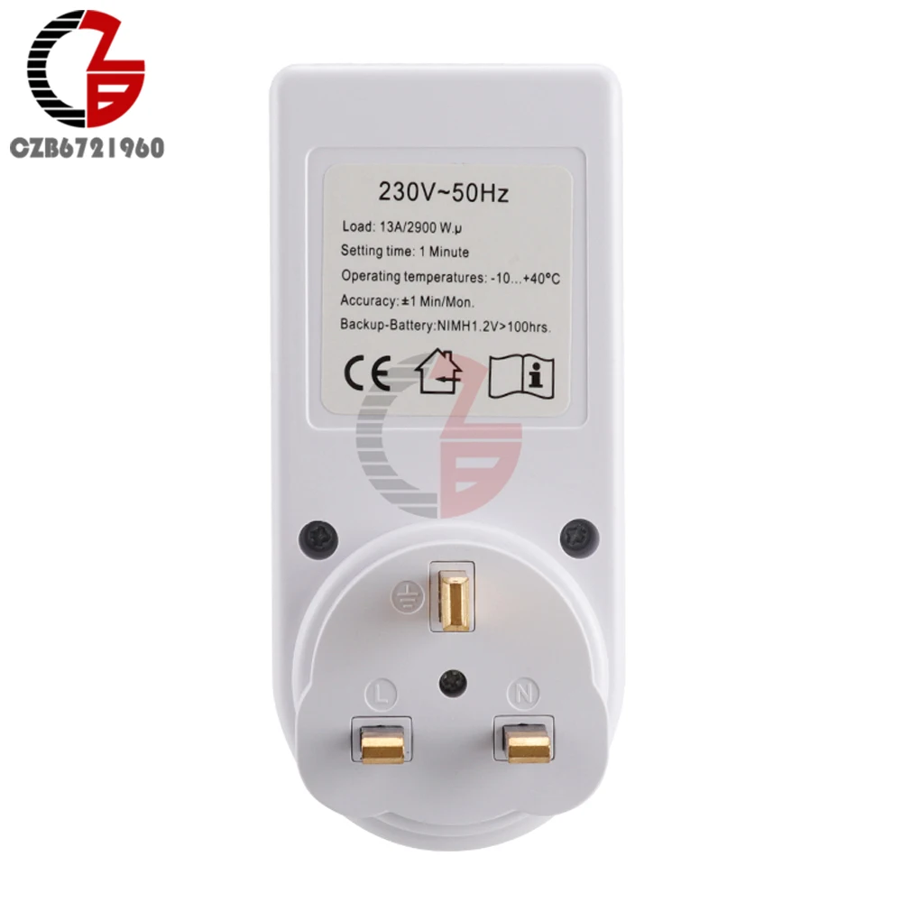 Electronic Digital Timer Switch 12/24 Hours Cyclic EU UK US Plug Kitchen Timer Outlet Programmable Timing Socket 220V 120V