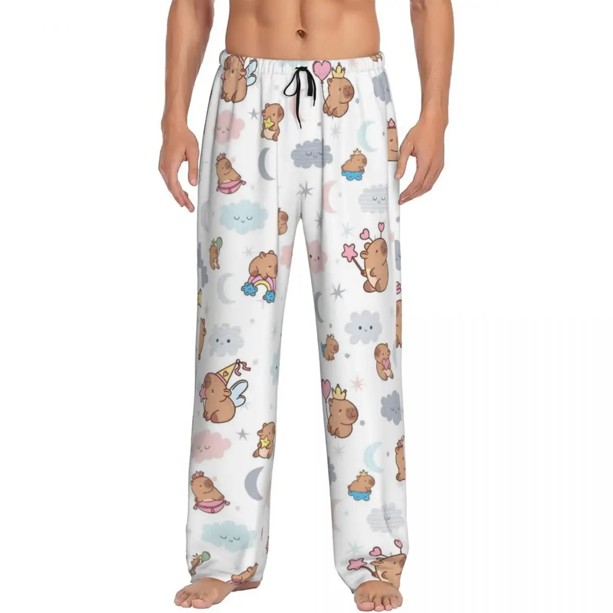 

Custom Print Men's Capybara Pajama Pants Cute Anime Sleepwear Sleep Lounge Bottoms with Pockets