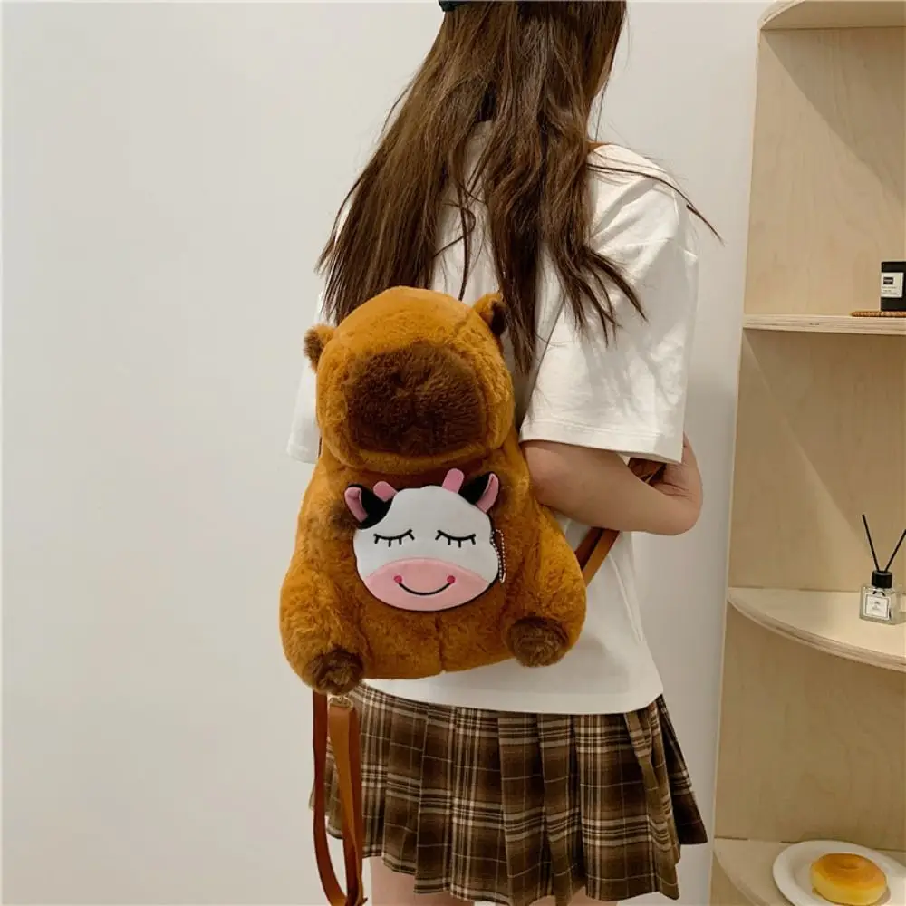 

Large Capacity Capybara Plush Backpack Frog Animal Pattern Cartoon Children's School Bag Panda Korean Style Kawaii Knapsack