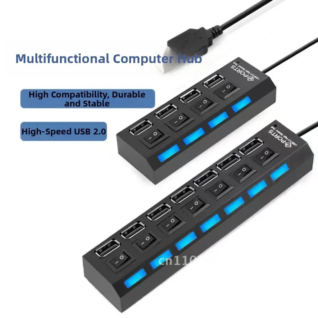 

4-портовый независимый коммутатор USB-концентратор 2.0 Сплиттер Семипортовый компьютерный USB-разъем «один в один» Нет внешнего питания