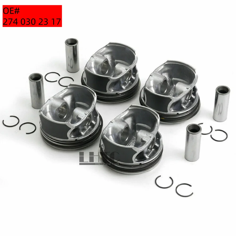 

4 x piston with rings for Mercedes-Benz M274.910 W204 S204 W213 C180 CGI E180 1.6 OE# 274 030 23 17