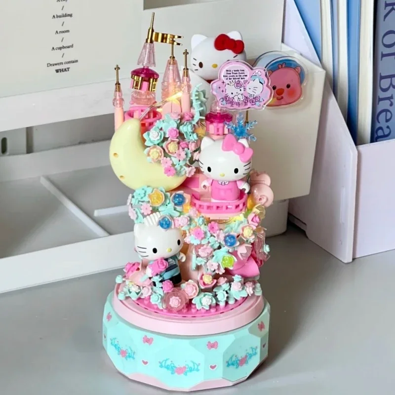 Sanrio Building Block Cartoon Hello Kitty Music Box Little Twin