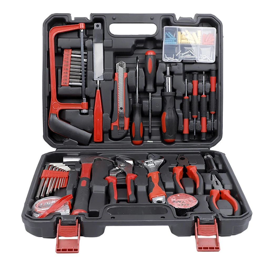 

102PCS Bakelite Hand Tool Set Household Manual Hardware Tools for Home Repair Daily Maintenance