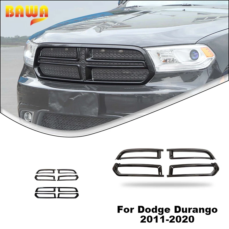 BAWA Car Center Grills Decoration Cover for Dodge Durango 2011 2012 2013 2014 2015 2016 2017 2018 2019 2020 Exterior Accessories