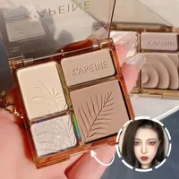 Four-colors Eye Shadow 3D Facial Contouring Bronzer Brightening Matte Highlights Palettes Nose Powder MakeUp Beige Cosmetics 1Pc