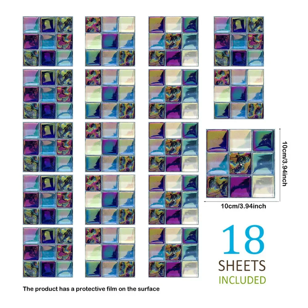 

Mosaic Tile Wall Stickers Kitchen Bathroom Restaurant Decorative Surface Lamination Stickers