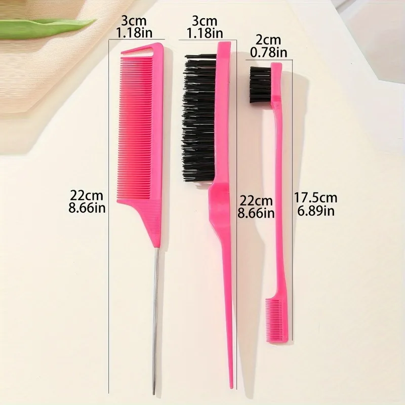 Hair Styling Tools Pointed Tail Comb Double Side Comb Eyebrow Brush Hair Edge Brush for All Hair Type