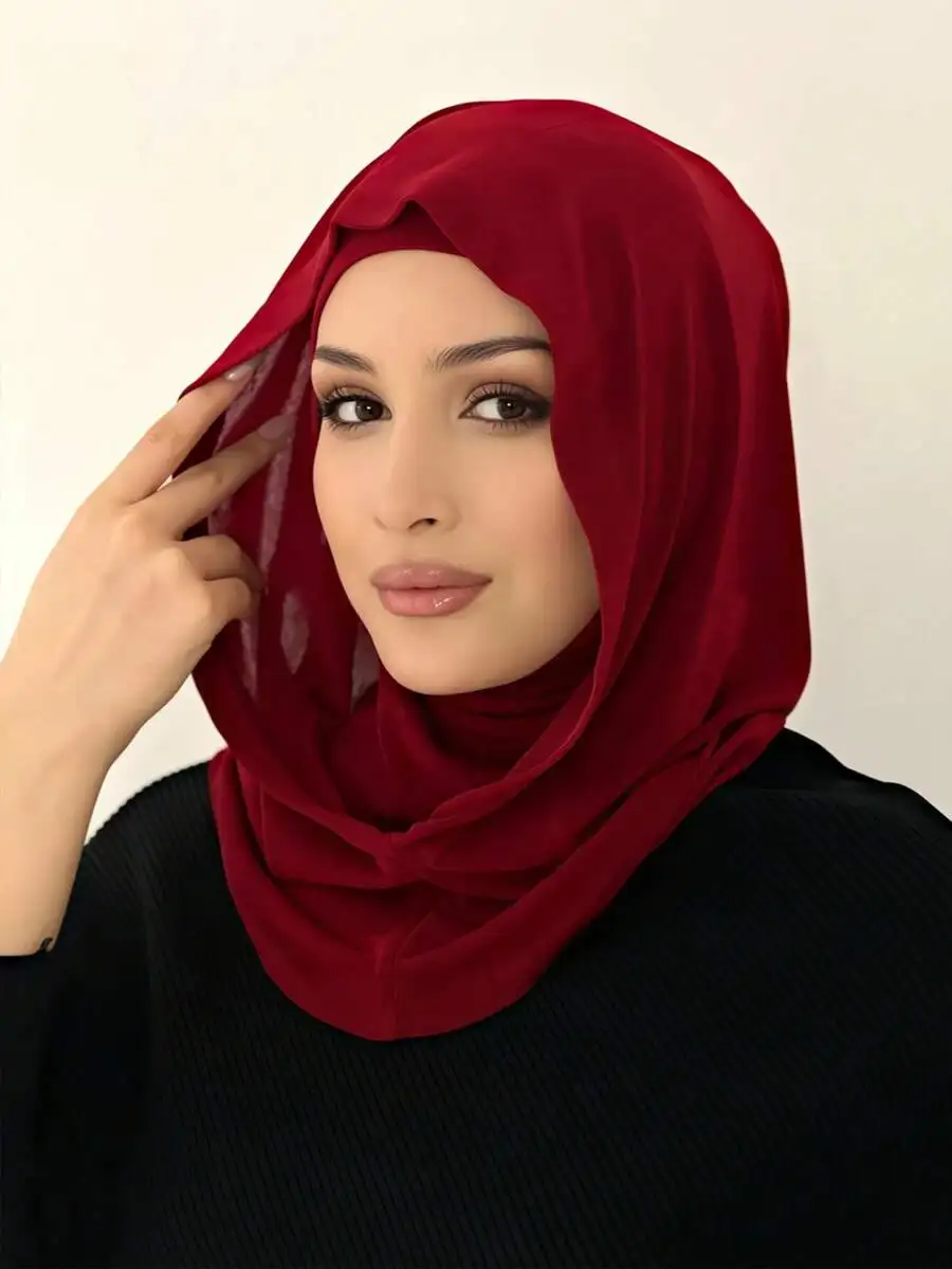 

Women Solid Color Stretchy Hijab Scarf Turban Neck Warmer Breathable Multifunctional Headwear
