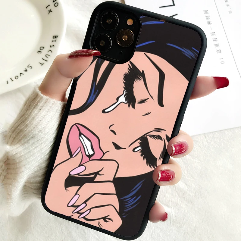 5 5S SE 2020 Phone Cover Case for iPhone 6 6S 7 8 PLUS X XS XR 11 12 13 MINI 14 PRO MAX Rubber Silicone  Pink Crying Girl