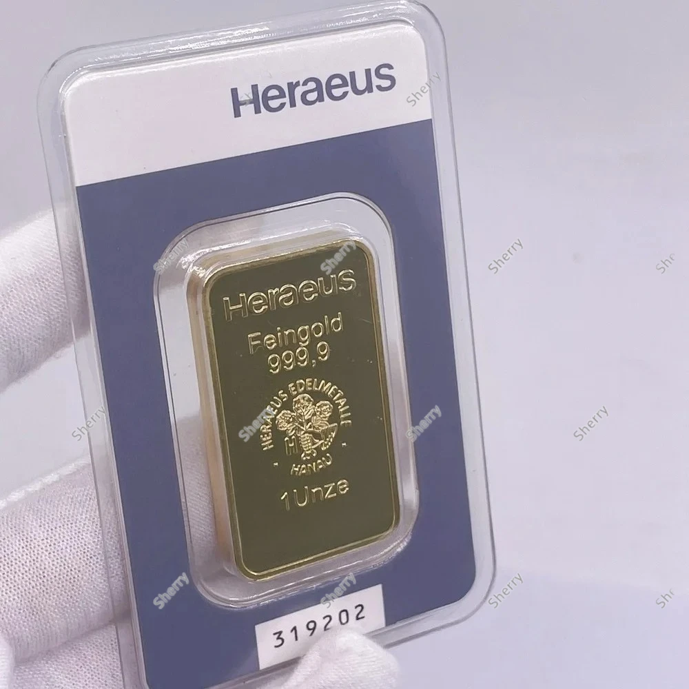 Non-Magnetic Swiss Gold Plated  Bar Copper Bar Serial Number Collectible Souvenir Christmas Birthday Gift for Collection