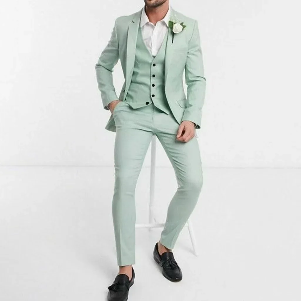Single Breasted 3-Piece Blazer Vest And Pants Set Casual Circus Costume Stage Graduation Dress for Women
