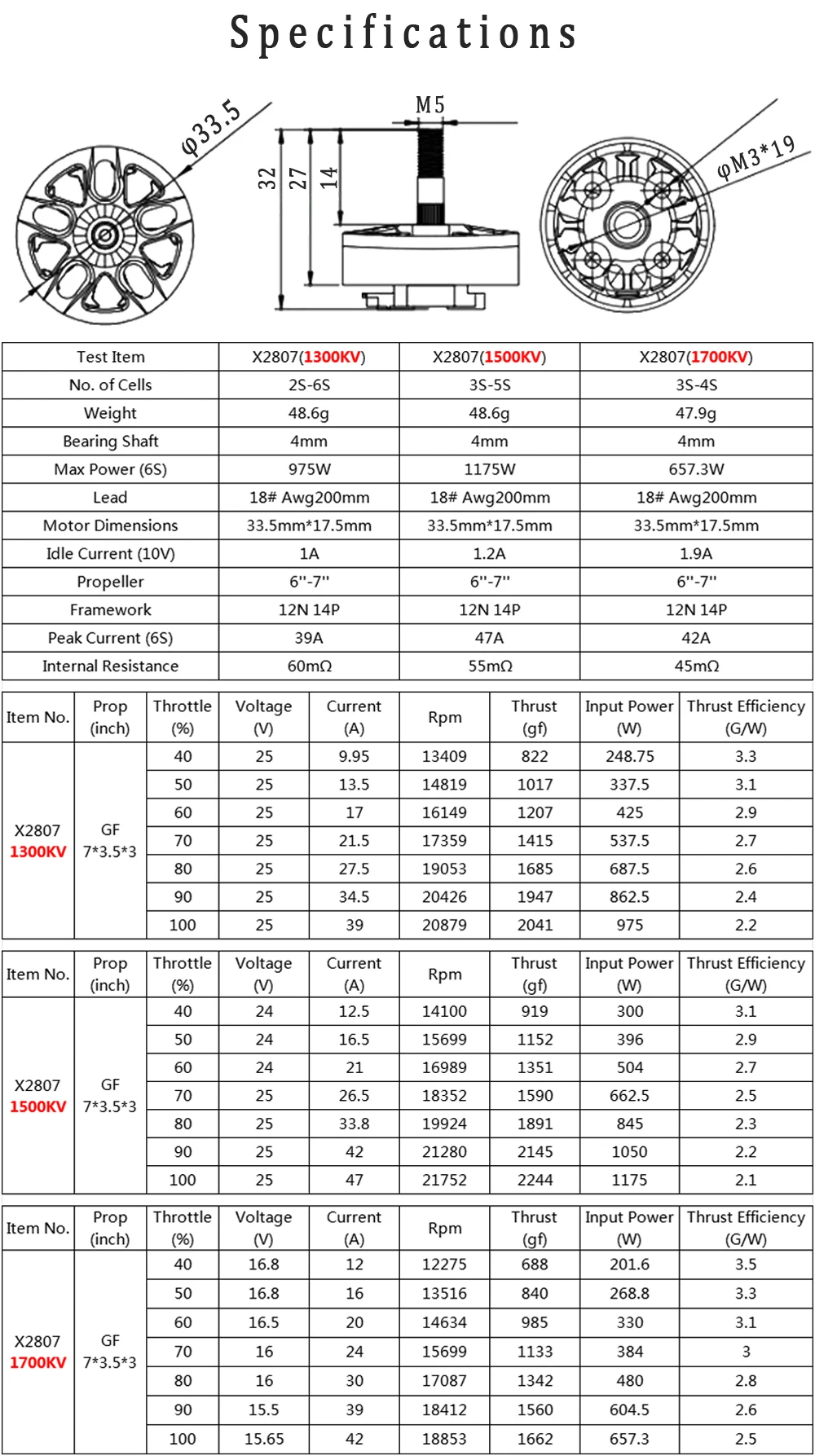 4 teile/los Engel A2807 KV1300 6S/ 1500KV 5S/ 1700KV 4S Bürstenlosen CW motor Für 7 zoll Long Range FPV Freestyle Drone Zubehör – Detail 1