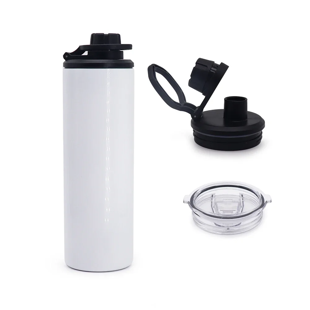 Bouteille d'eau de sport en stock avec deux couvercles, gobelet à sublimation à la mode, offre spéciale, 20oz