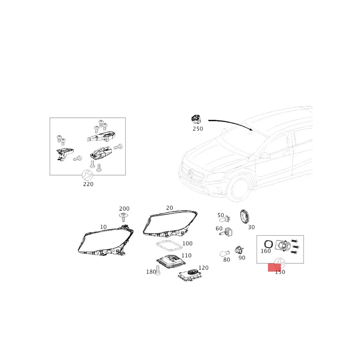 1Pair LED Daytime Running Control Module for Mercedes-Benz W246 W218