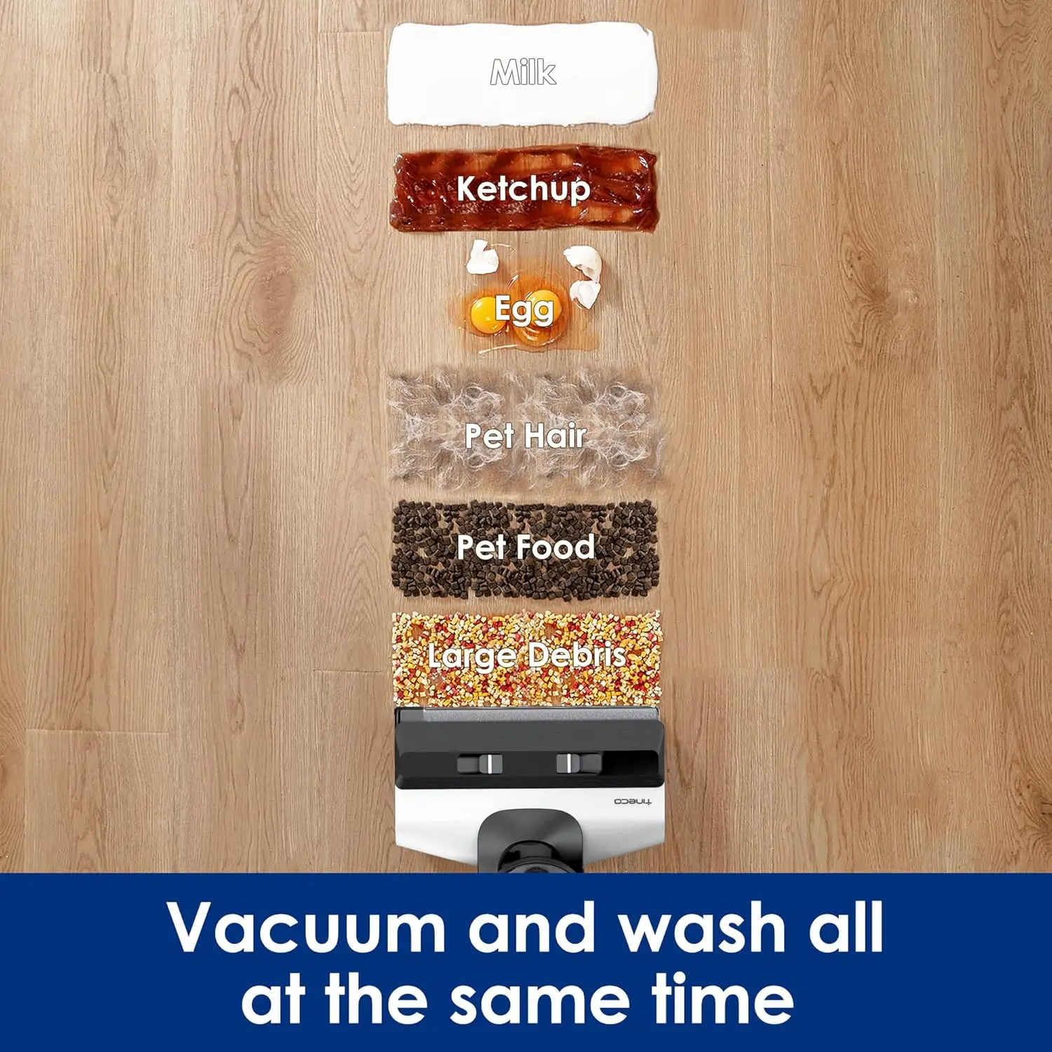 S5  2 Cordless Wet Dry Vacuum Smart Hardwood Floor Cleaner Machine, One-Step Cleaning Mop for Sticky Messes