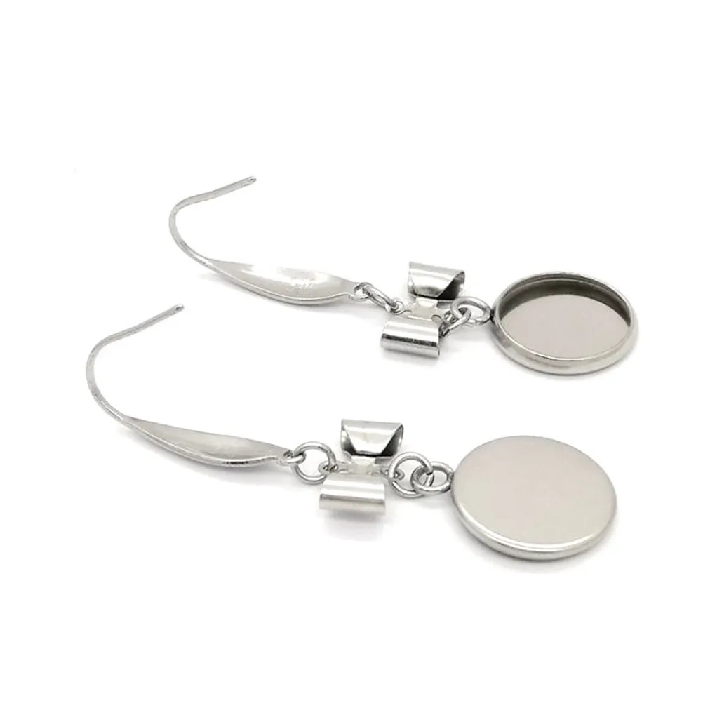

20Pcs Metal Earring Bases DIY Jewelry Material Lightweight Portable Stylish Accessories for Women Silver 6mm Inner Diameter