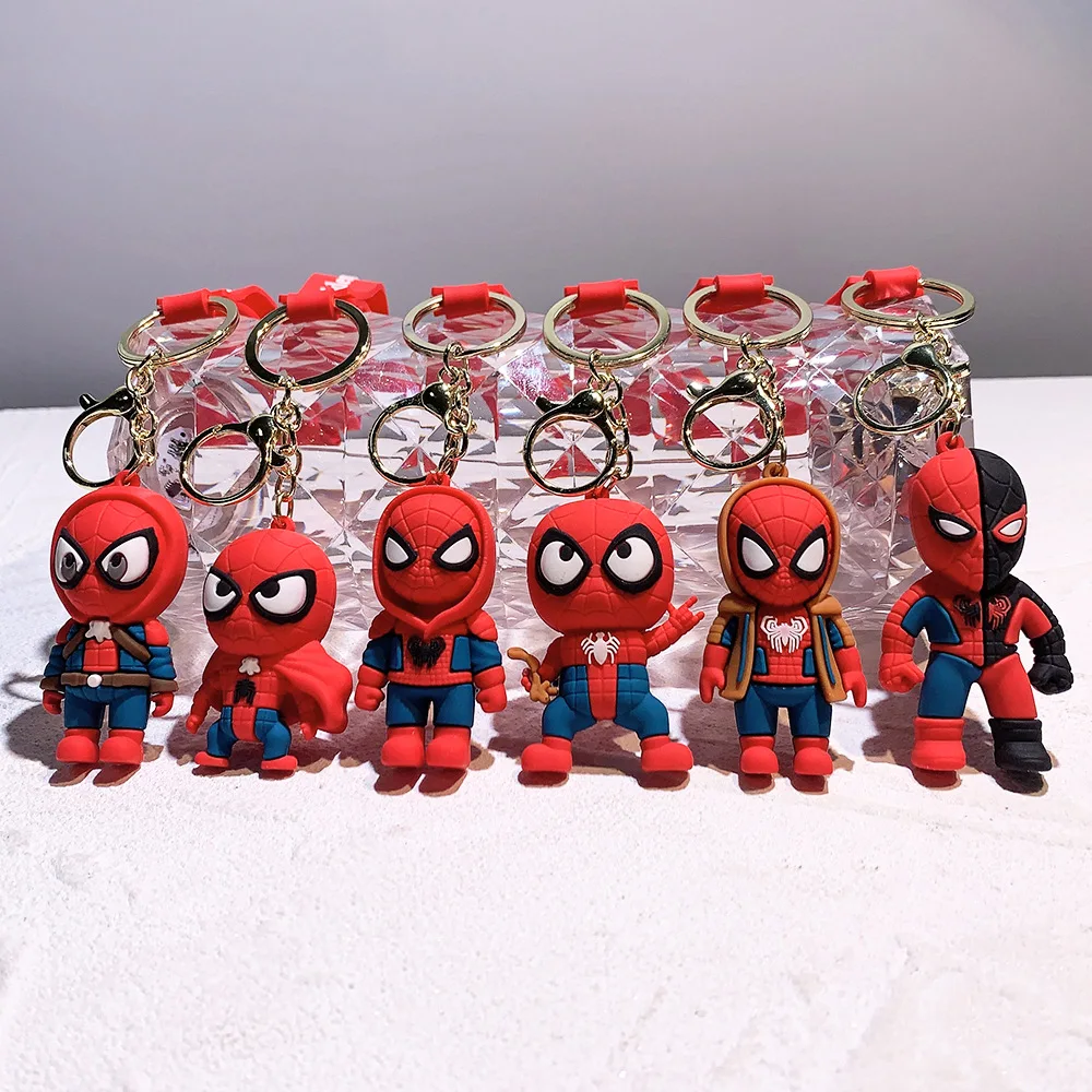 

MINISO 2024 New Cool Cartoon Spider Keychain Car Key Decoration Couple Student Backpack Hanging Decoration Children's Party Gift