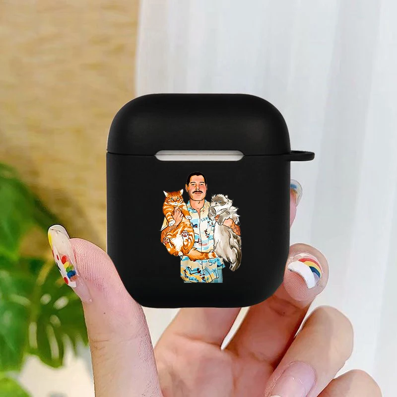 Fashion Freddie Mercury Queen band Soft silicone TPU Case For AirPods Pro 1 2 3 4 Black Wireless Bluetooth Earphone Box Cover