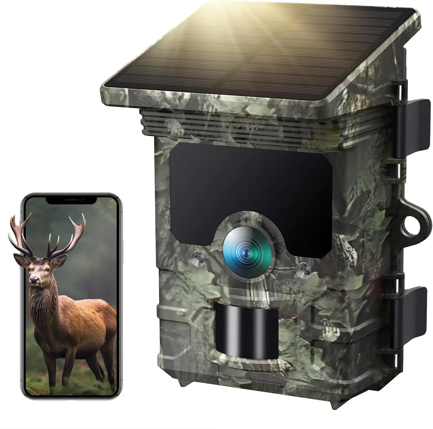 

4K Solar Trail Camera with 850nm Night Vision, 120° Wide-Angle, 0.1s Trigger, IP66 Waterproof for Wildlife Monitoring