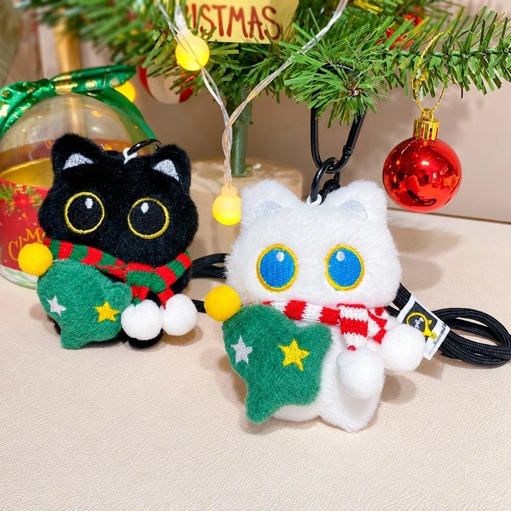 Cute Soft Fluffy Pendant Keychain Cartoon Kawaii Stuffed Doll Pendant Bag Charm Christmas Gift