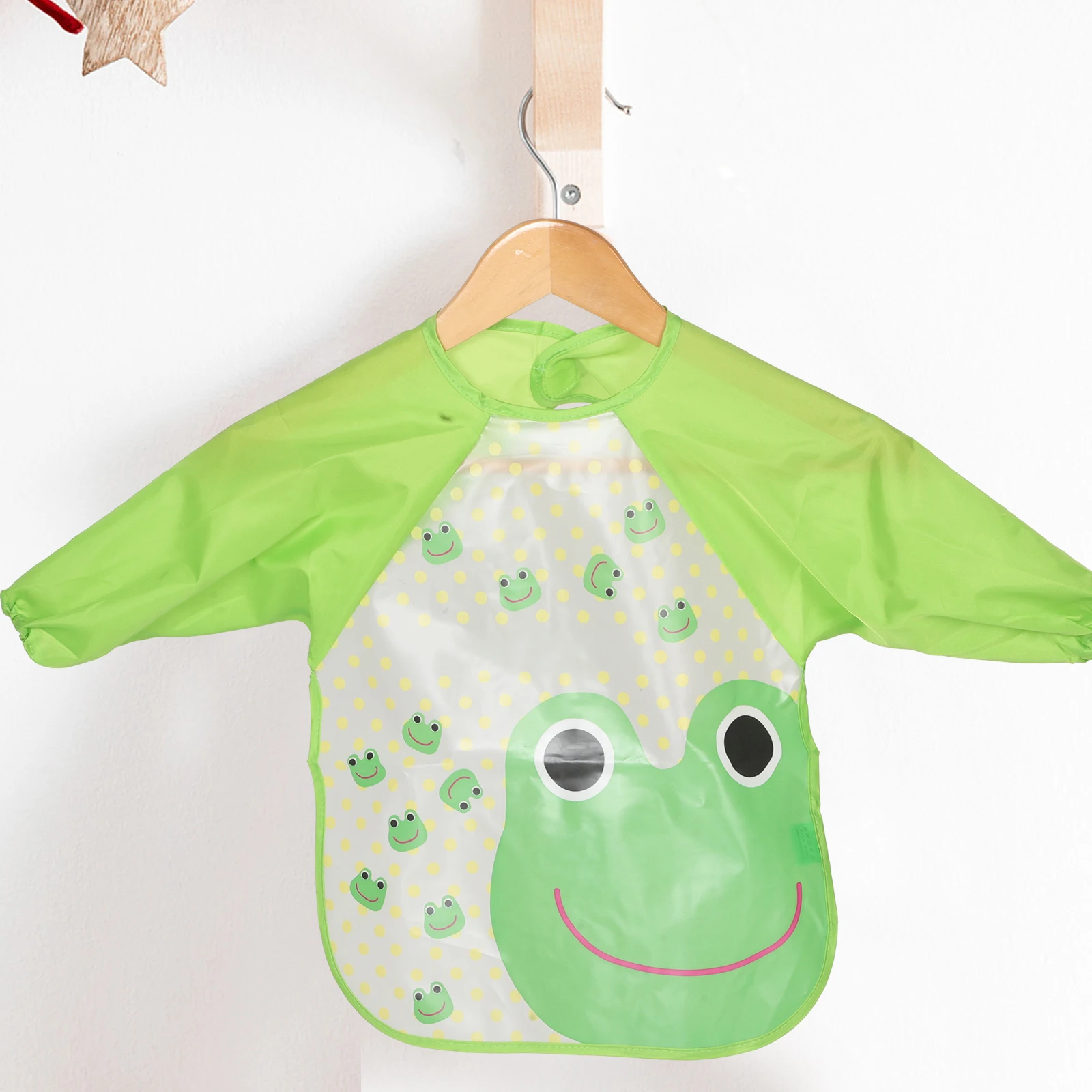 

Children Waterproof Bibs Long Sleeve EVA Material Easy Clean Adjustable Straps Adorable Patterns Age 1-3 Toddler Paint Aprons