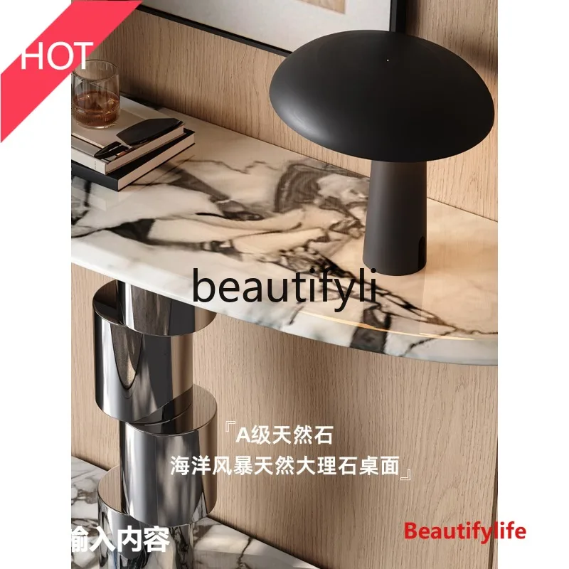 

Asmt51 ss Italian Style Light Luxury Marble Luxury Stone Entryway Table Ultra Narrow Entryway Table Villa Hotel Corridor Console