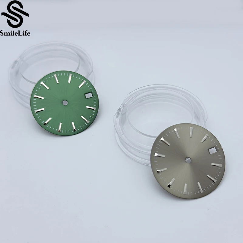 SmileLife-esfera de reloj SunBrust/smerilado, 28,5mm, compatible con NH35/NH36/4R/7S, piezas de accesorios de reloj de movimiento automático con ventana de calendario
