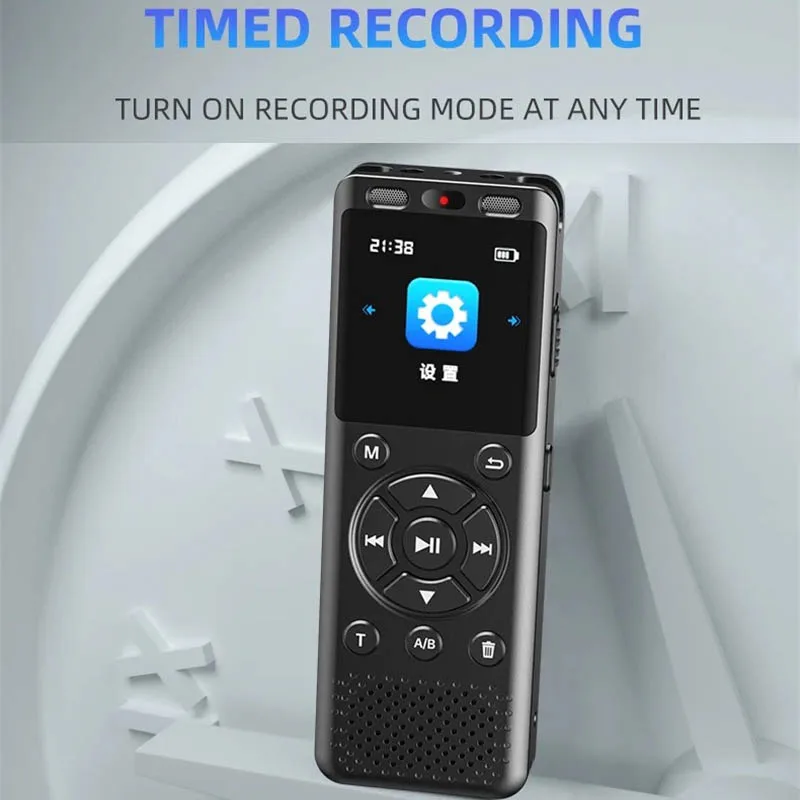 مسجل صوت صغير MP3 C-type dicta تسجيل مدى طويل مسجل الصوت الصوتي المنشط مع بطاقة TF الخارجية لتقليل الضوضاء